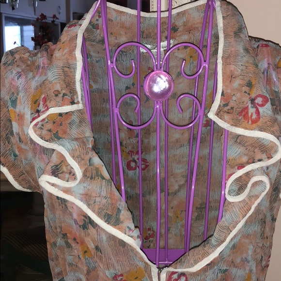 LAST CALL 9/11/22 - Kimchi Blue Sheer Deep V neck top - Picture 3 of 5